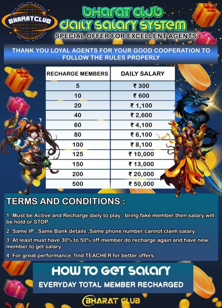 Bharat Club Agent Salary